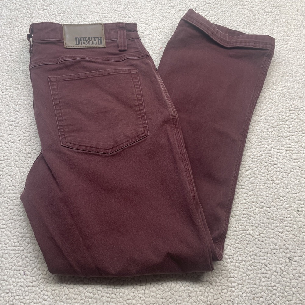 Duluth Trading Co Pants Mens 32x30 Burgundy Flex Fire Hose Work Pants Canvas